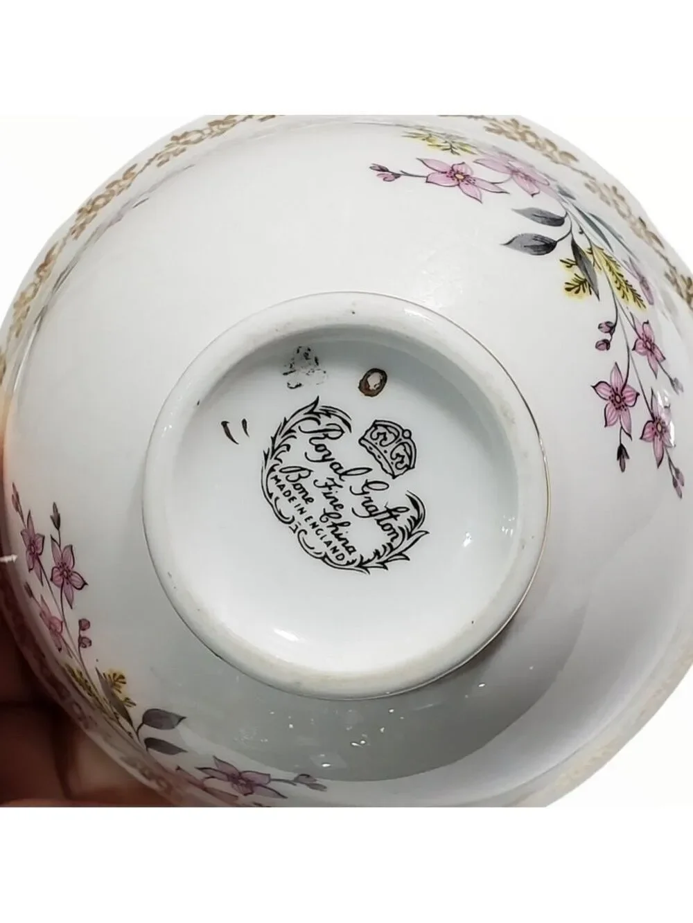 VTG Royal Grafton England fine China finger bowl 22k gold rim